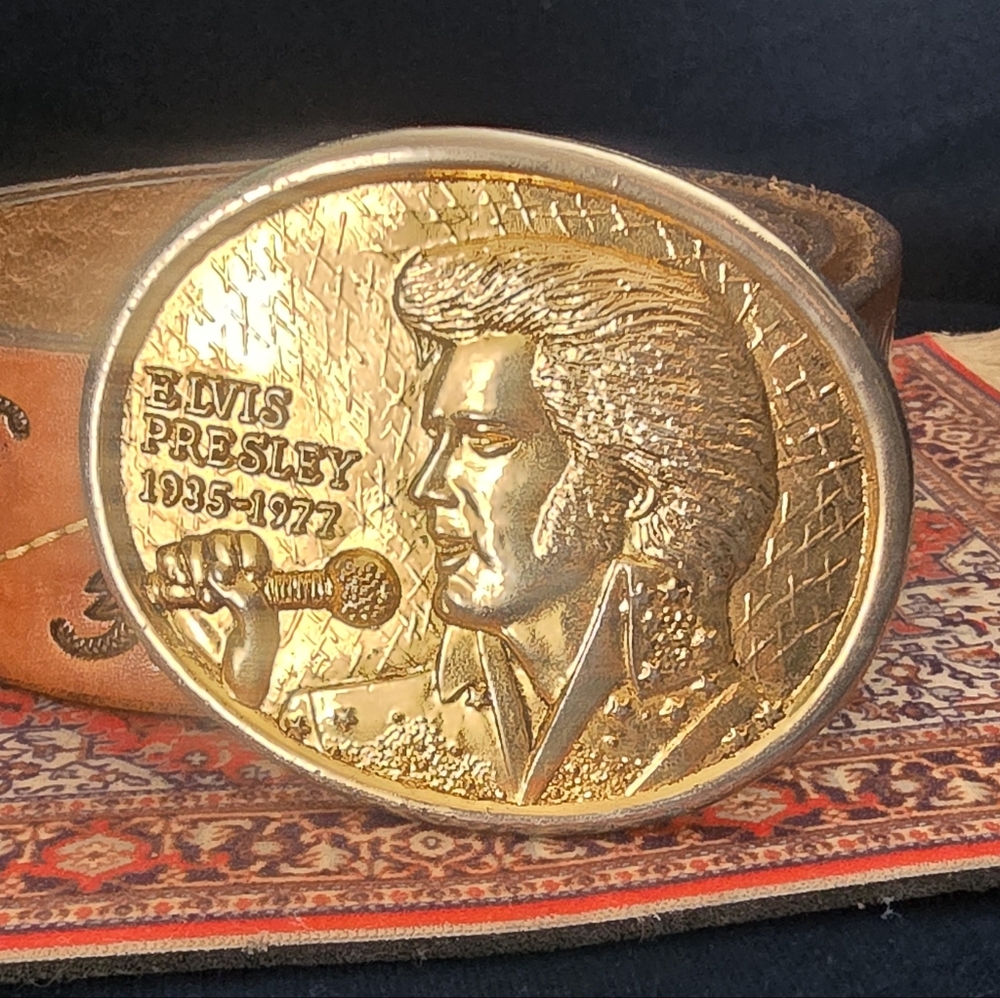 Gold Elvis Presley Commemorative Belt Buckle